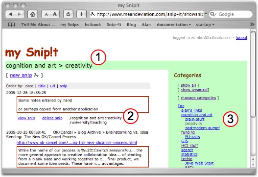 screenshot of MySnip!t showing classification